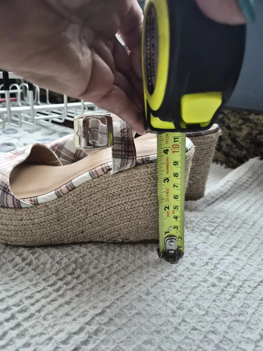 jcpenney Pink and White Plaid Platform Sandals